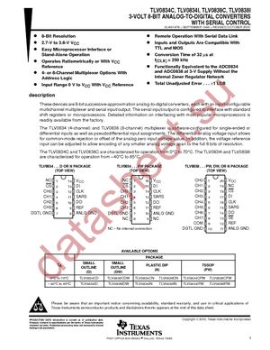 TLV0838CNE4 datasheet  